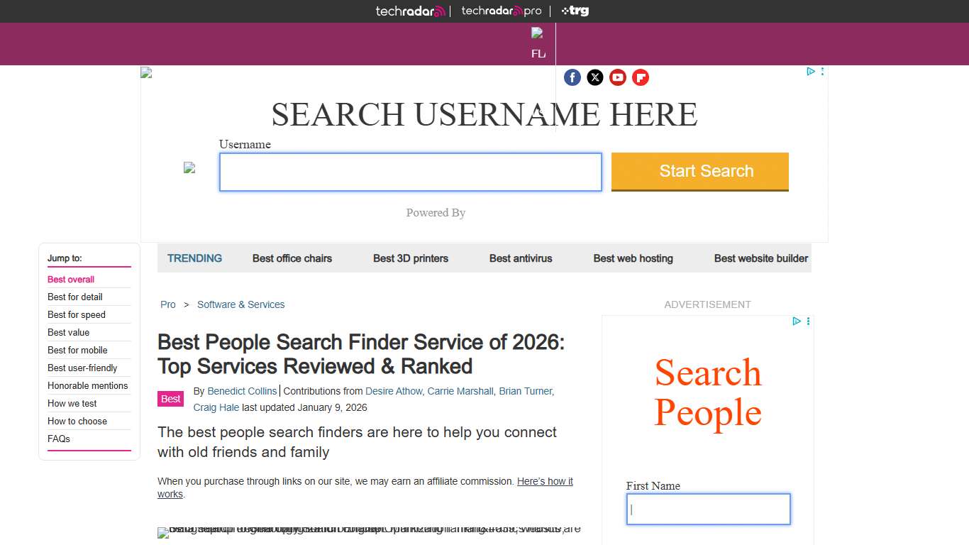 Best people search finder service of 2026: reviewed, ranked and rated TechRadar